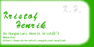 kristof henrik business card